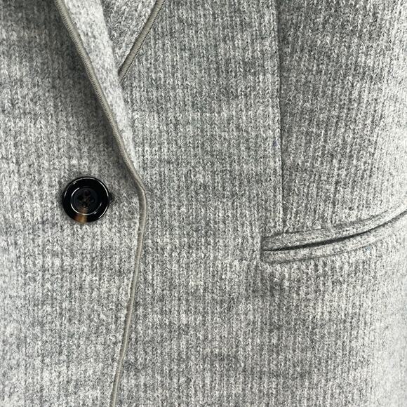 Ann Taylor Wool Fitted Blazer Gray 12 Suit Coat Jacket Academia Quiet Luxury - Picture 6 of 8